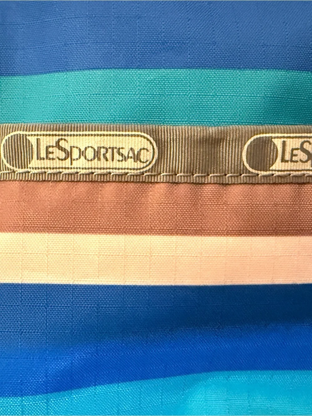 LeSportsac Multicolor Striped Laptop Bag with Gray Handles